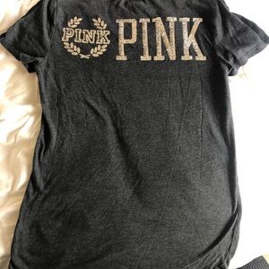 Victoria’s Secret Pink Bling Crewneck Top L